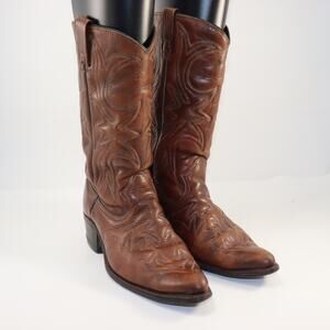 Vintage Texas Brand Brown Leather Western Cowboy Boots Men’s 8.5 D